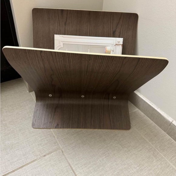 West Elm cherry wood magazine rack. Gently used. - Picture 2 of 3